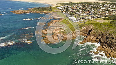 The Stockton Sand Dunes and Tasman Sea at Birubi Point in regional Australia Stock Photo