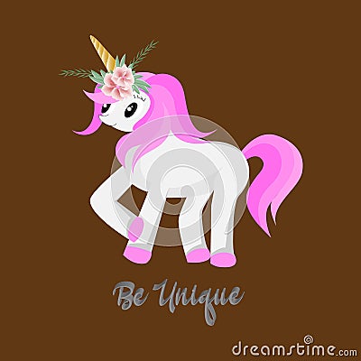 Unicorn drawing illustration with watercolor concept Vector Illustration