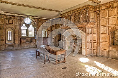 Stokesay Castle Solar, Shropshire, England. Stock Photo