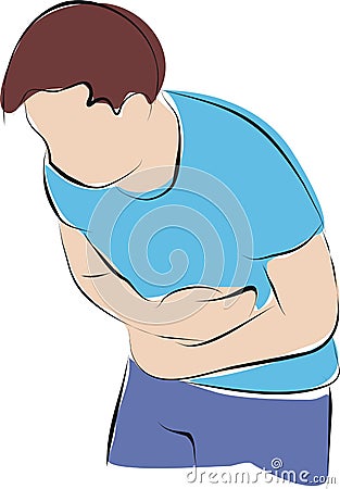 Stomach ache, Vector Illustration