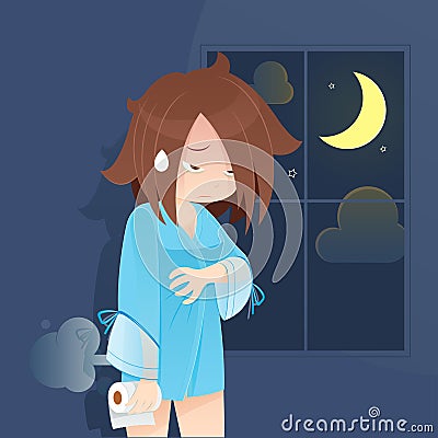 Stomach Ache Vector Illustration