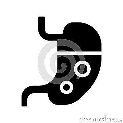 Stomach black glyph icon Vector Illustration