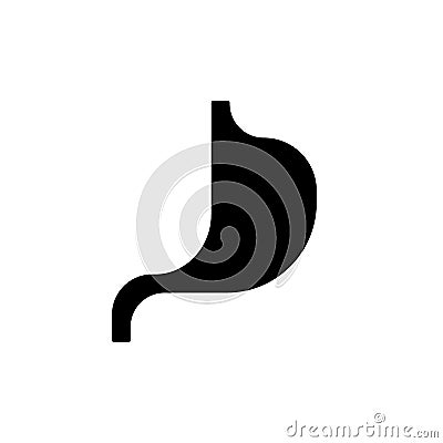 Stomach black glyph ui icon Vector Illustration