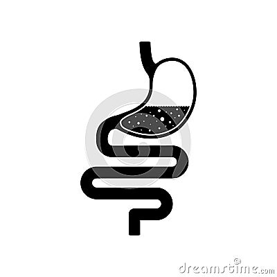 Stomach black silhouette vector icon. Internal human organ outline Vector Illustration