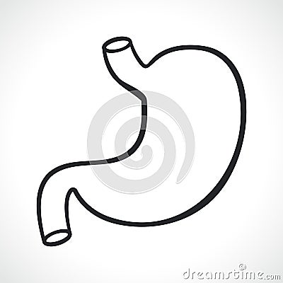 Stomach black and white illustration Vector Illustration