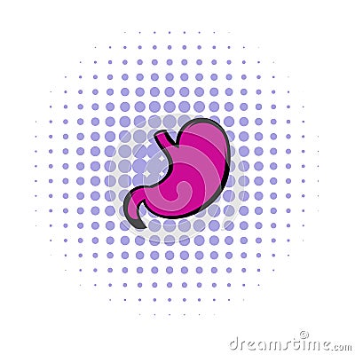 Stomach cartoon icon, comics style Vector Illustration