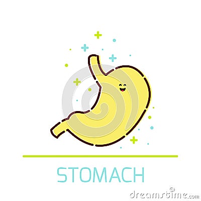 Stomach cartoon icon Cartoon Illustration