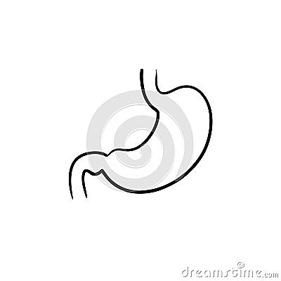 Stomach digestion hand drawn outline doodle icon. Vector Illustration