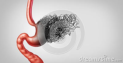 Stomach Disease Cartoon Illustration