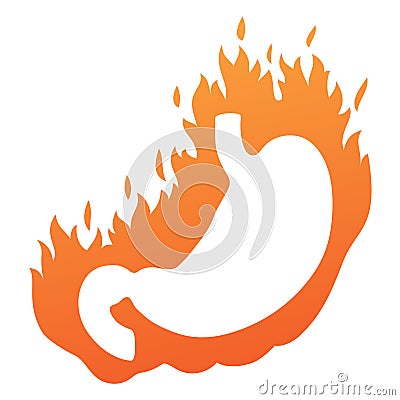 Stomach Heart burn Vector Illustration