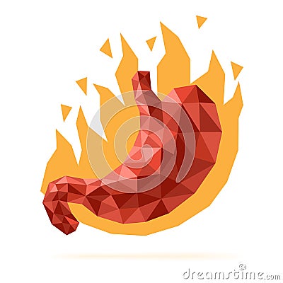 Stomach heartburn Vector Illustration