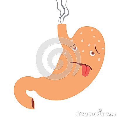 Stomach Heartburn Vector Illustration