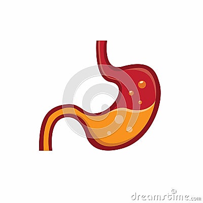 Stomach human organ icon flat illustration vector isolated in white background Vector Illustration