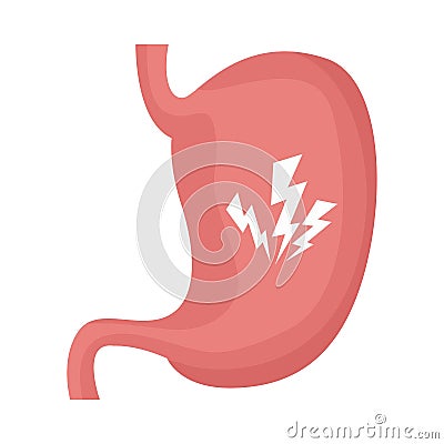 Stomach human organ isolated icon Vector Illustration