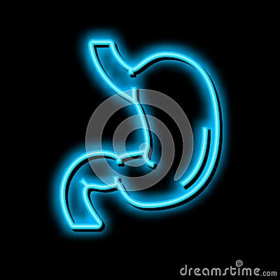 stomach human organ neon glow icon illustration Vector Illustration