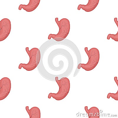 Stomach icon in cartoon style isolated on white background. Organs pattern stock vector illustration. Vector Illustration