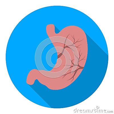 Stomach icon in flat style on white background. Organs symbol stock vector illustration. Vector Illustration