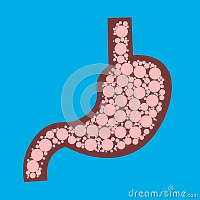 Stomach icon. Human internal organs symbol. Digestive system anatomy. Cartoon Illustration