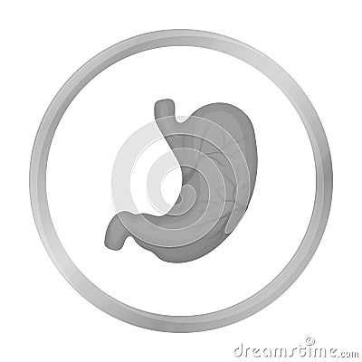 Stomach icon in monochrome style isolated on white background. Organs symbol stock vector illustration. Vector Illustration