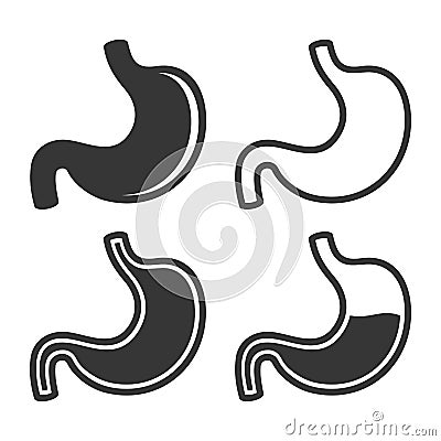 Stomach Icon Set on White Background. Vector Vector Illustration