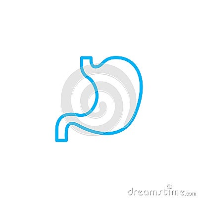 Stomach line icon medical outline symbol. Flat line stomach gastric icon Vector Illustration