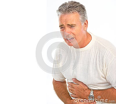 Stomach pain Stock Photo