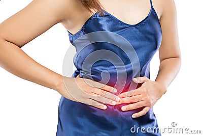 Stomach pain, Food poisoning Stock Photo