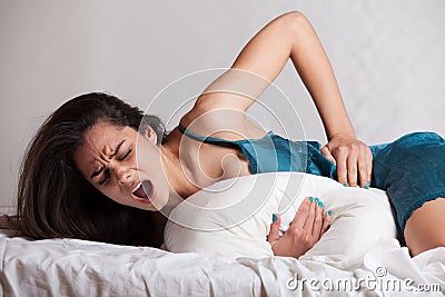 Stomach pain Stock Photo