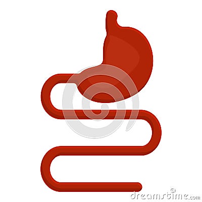 Stomach small intestine icon, cartoon style Vector Illustration