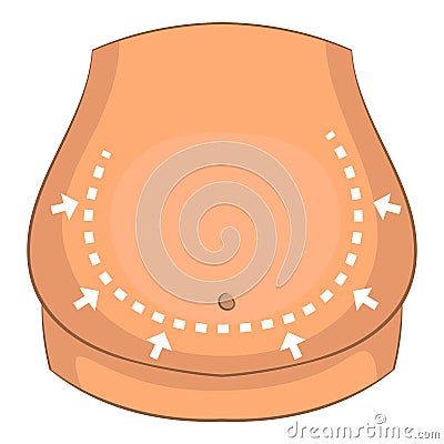 Stomach surgery correction icon, cartoon style Vector Illustration