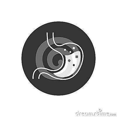 Stomach white Icon on gray. Vector Vector Illustration