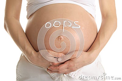 Stomachs with the inscription oops Stock Photo