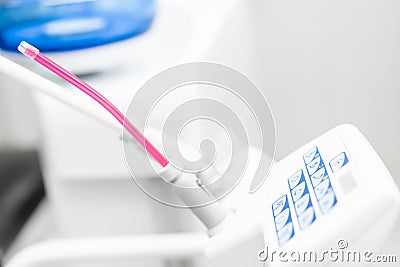 Stomatological instrument in the dentists clinic. Dental work in clinic. Operation, tooth replacement. Medicine, health Stock Photo