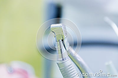 Stomatological tool kit. Closeup hightech Dentist equipments Stock Photo