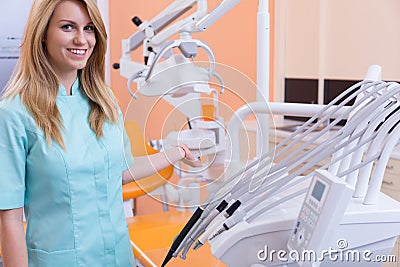 Stomatologist in modern dental office Stock Photo