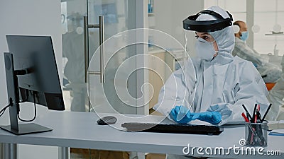 Stomatology assistant working at desk for patient teethcare Stock Photo