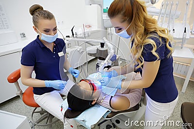 Stomatology and dental care. Dentist Stock Photo