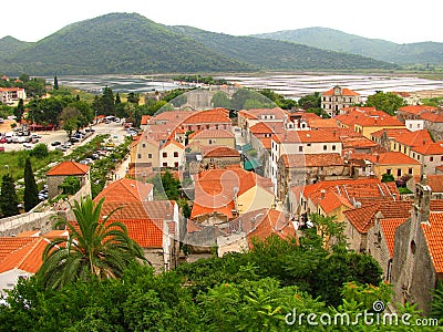 Ston ancient city - in the south of Croatia Stock Photo