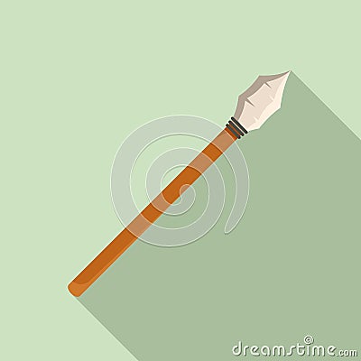 Stone age spear icon, flat style Vector Illustration