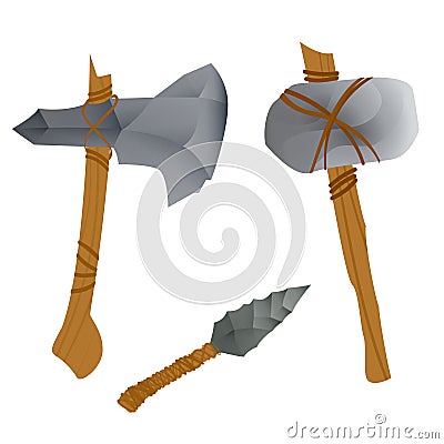 Stone age weapons Vector Illustration