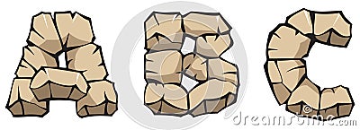 Stone alphabet: ABC Vector Illustration