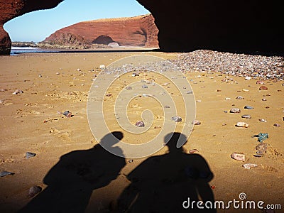 Stone arcs at Legzira beach Stock Photo
