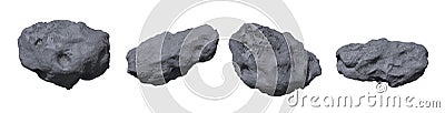 Stone asteroids. Meteor or space boulder or rock Cartoon Illustration