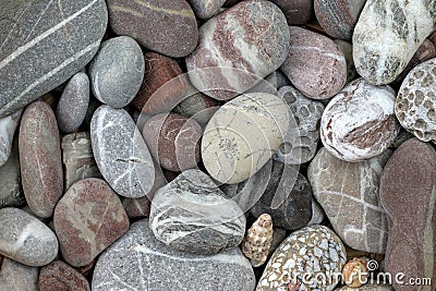 Stone background - pebbles in earth colors Stock Photo