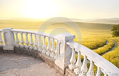 Stone balcony Stock Photo