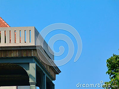 Stone balcony of the prime minister in the castle district in Budapest, Hungay Stock Photo