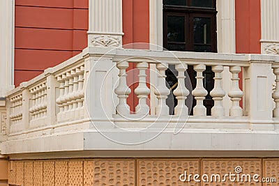 Stone balusters on balustrades Stock Photo