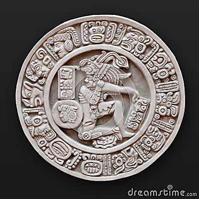 Stone bas-relief round latin america Stock Photo