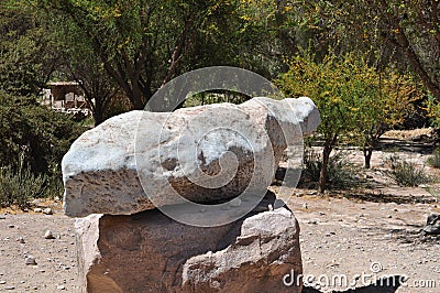 Stone Bell or Piedra Campana at Pucara de Tilcara Stock Photo