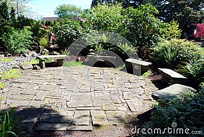 Stone Benches Stock Photo